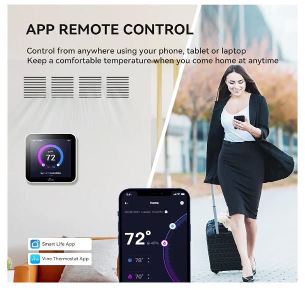vine Smart Thermostat Larger Color Screen Thermostats