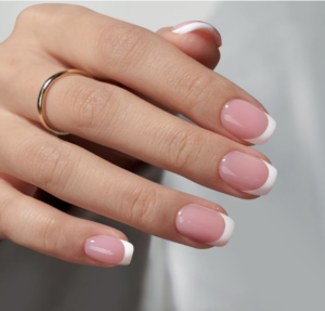 BTArtboxnails French Gel Nail Tips - French Tip Press on Nails Pink Short Almond